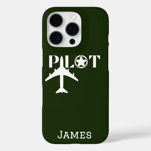 Pilot Typografie und Minimalistisches Flugzeug Case-Mate iPhone Hülle (Rückseite)