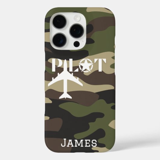 Pilot Typografie und Minimalistisches Flugzeug Case-Mate iPhone Hülle (Rückseite)
