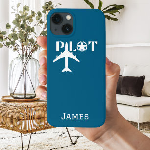 Pilot Typografie und Minimalistisches Flugzeug Case-Mate iPhone Hülle