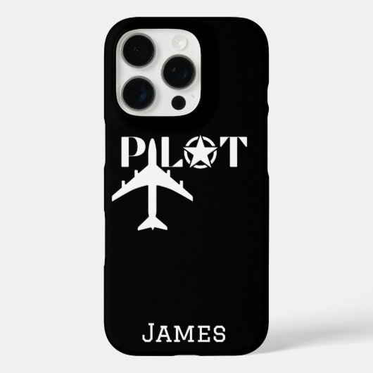 Pilot Typografie und Minimalistisches Flugzeug Case-Mate iPhone Hülle (Rückseite)