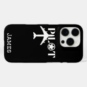 Pilot Typografie und Minimalistisches Flugzeug Case-Mate iPhone Hülle (Rückseite (Horizontal))