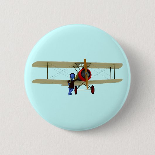 Pilot und Doppeldecker Button (Vorderseite)