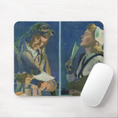 Pilot und Krankenschwester des Zweiten Weltkriegs Mousepad (Mit Mouse)