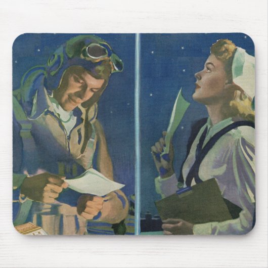 Pilot und Krankenschwester des Zweiten Weltkriegs Mousepad (Vorne)