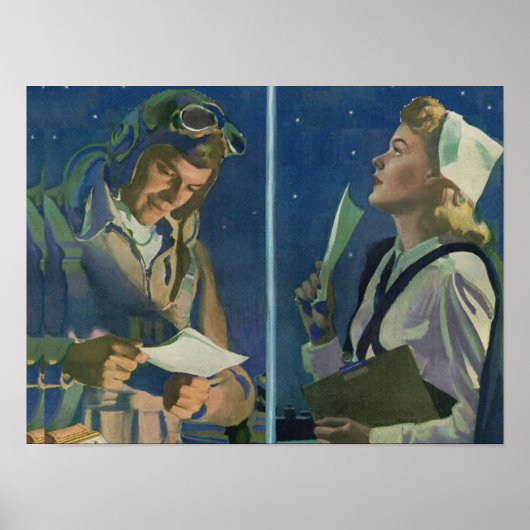 Pilot und Krankenschwester des Zweiten Weltkriegs  Poster (Vorne)