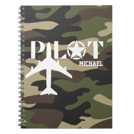 Pilot- und Militärflugzeug, Camouflage, Minimalist Notizblock