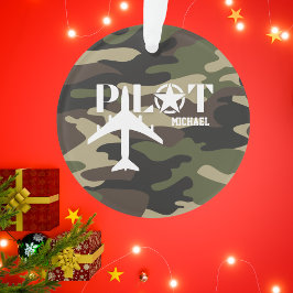 Pilot- und Militärflugzeug, Camouflage, Minimalist Ornament
