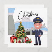 Pilot Uniform mit Weihnachtsthema Feiertagskarte (Vorne/Hinten)