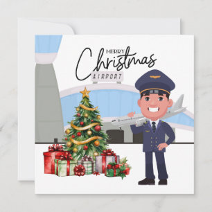 Pilot Uniform mit Weihnachtsthema Feiertagskarte