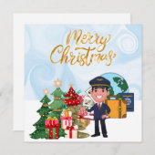 Pilot Uniform mit Weihnachtsthema Feiertagskarte (Vorne/Hinten)