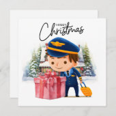 Pilot Uniform mit Weihnachtsthema Feiertagskarte (Vorne/Hinten)