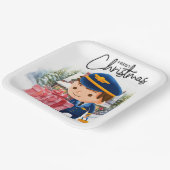 Pilot Uniform mit Weihnachtsthema Pappteller (Gewinkelt)