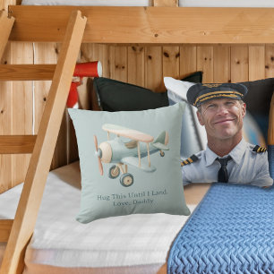 Pilot-Vater-Foto-Umarme dies, bis ich lande Person Kissen