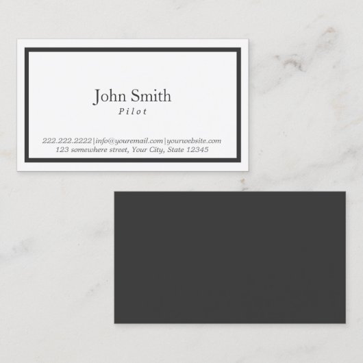 Pilot/Visitenkarte für die schwarze Grenze Visitenkarte (Vorne/Hinten)