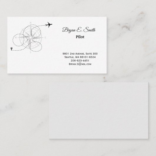Pilot-Visitenkarte Telefonnummerkarte (Vorne/Hinten)