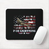 Pilot von P-38-Blitzflugzeugen P38 WW2 Mousepad (Mit Mouse)