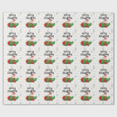 Pilot Weihnachtsmann fliegt mit Schneeflocke am Hi Geschenkpapier (Flach)