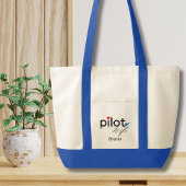 Pilot Wife Script Heart Airplane Simple Custom Tragetasche
