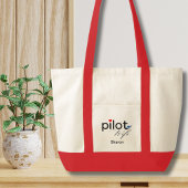Pilot Wife Script Heart Airplane Simple Custom Tragetasche