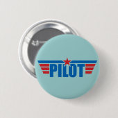 Pilot Wings Abzeichen - Luftfahrt Button (Vorne & Hinten)