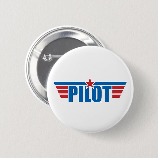 Pilot Wings Abzeichen - Luftfahrt Button (Vorne & Hinten)