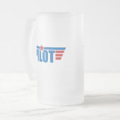 Pilot Wings Abzeichen - Luftfahrt Mattglas Bierglas (Vorderseite Links)