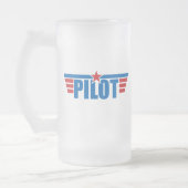 Pilot Wings Abzeichen - Luftfahrt Mattglas Bierglas (Links)