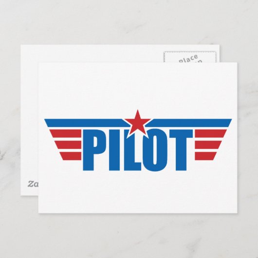 Pilot Wings Abzeichen - Luftfahrt Postkarte (Vorne/Hinten)