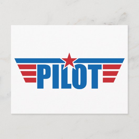 Pilot Wings Abzeichen - Luftfahrt Postkarte (Vorderseite)