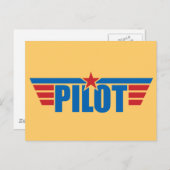 Pilot Wings Abzeichen - Luftfahrt Postkarte (Vorne/Hinten)