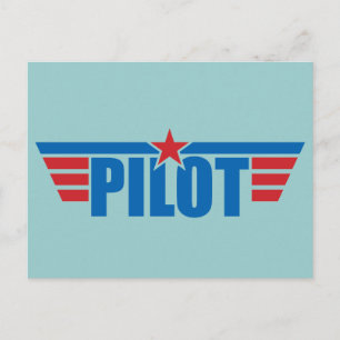Pilot Wings Abzeichen - Luftfahrt Postkarte
