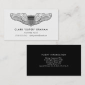 Pilot Wings Beruflich Aviator Business Card Visitenkarte (Vorne/Hinten)