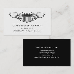 Pilot Wings Beruflich Aviator Business Card Visitenkarte