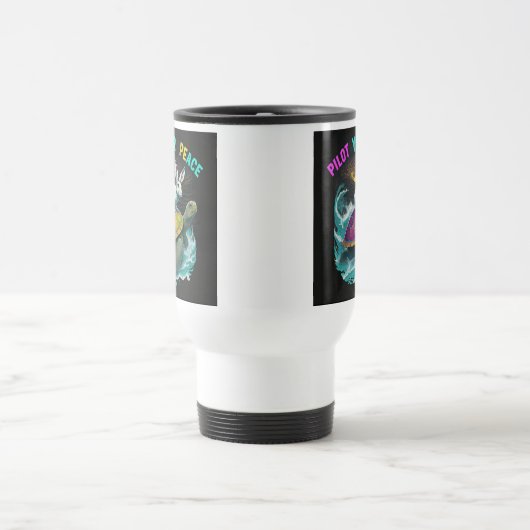 "Pilot Your Peace" - Reisecoffee Mug Reisebecher (Mittel)