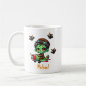 Pilot Zombie fliegendes Flugzeug & Bat Funny Hallo Kaffeetasse (Links)