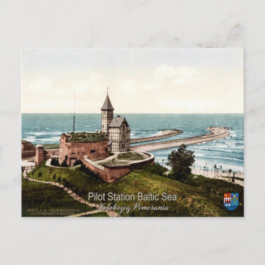 Pilotanlage Kołobrzeg Polen Ostsee Postkarte (Vorderseite)