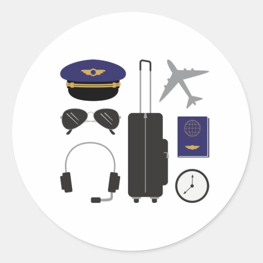 Pilotelemente Runder Aufkleber (Vorderseite)