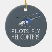 Piloten fliegen Hubschrauber Keramikornament (Vorne)