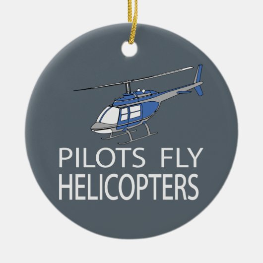 Piloten fliegen Hubschrauber Keramikornament (Vorne)