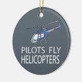 Piloten fliegen Hubschrauber Keramikornament (Links)