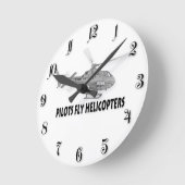 Piloten fliegen Hubschrauber Runde Wanduhr (Winkel)