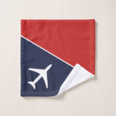 Piloten für Funky White Flugzeug Badhandtuch Set (Waschlappen)