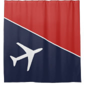 Piloten für Funky White Flugzeug Duschvorhang (Vorderseite)