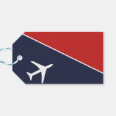 Piloten für Funky White Flugzeug Geschenkanhänger (Rückseite Horizontal)