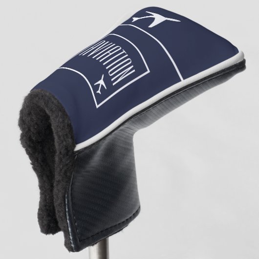 Piloten für Funky White Flugzeug Golf Headcover (3/4 Vorderseite)