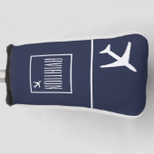 Piloten für Funky White Flugzeug Golf Headcover (Vorderseite)