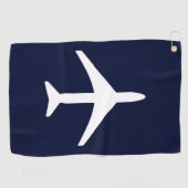 Piloten für Funky White Flugzeug Golfhandtuch (Horizontal)