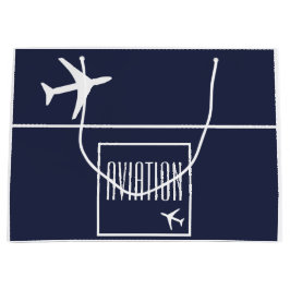 Piloten für Funky White Flugzeug Große Geschenktüte