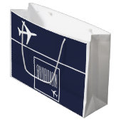 Piloten für Funky White Flugzeug Große Geschenktüte (Vorderseite Schrägansicht)