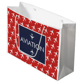 Piloten für Funky White Flugzeug Große Geschenktüte
